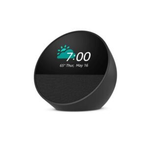 PARLANTE AMAZON ECHO SPOT B0BFC7WQ6R NEGRO RELOJ ALARMA ALEXA PANTALLA 2.8
