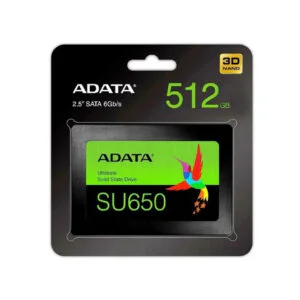 DISCO SSD ADATA 512GB SU650 2.5  SATA 6GB/S 3D NAND LECTURA 520MB/S ESCRITURA 450MB/S